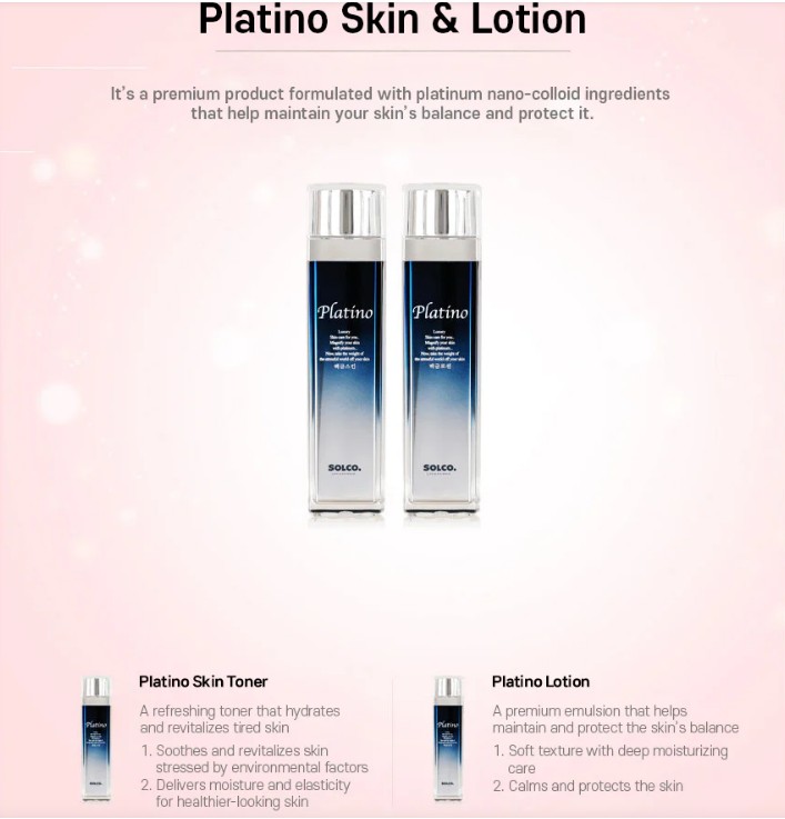 Platino Skin & Lotion – premium platinum nano-colloid, toner and lotion product overview and benefits